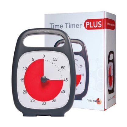 Der Time Timer in der Plus-Variante mit Griff